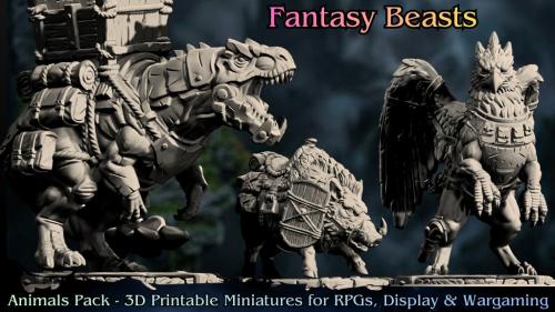 Fantasy Beasts, Mounts & Familiars: 3D Printable STL Pack