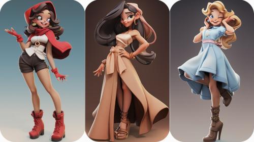 Female Miniatures for 3D Printing -  Muse Maidens 