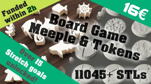 Board Game Meeple & Tokens, 11045+ STLs