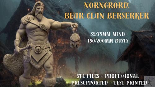 NORNGRORD: BEAR CLAN BERSERKER (HIGH QUALITY STL FILES) MINI