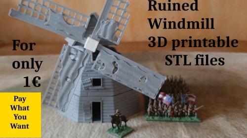 Ruined wind mill 3d printable STL files