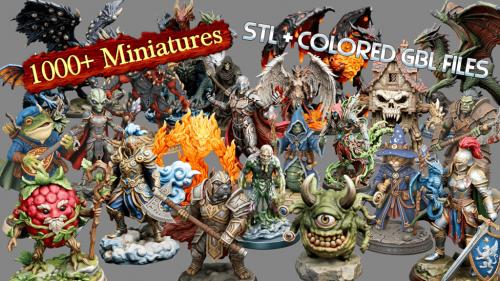 1000+ Full Color Miniatures - 3D Printable STL + GBL