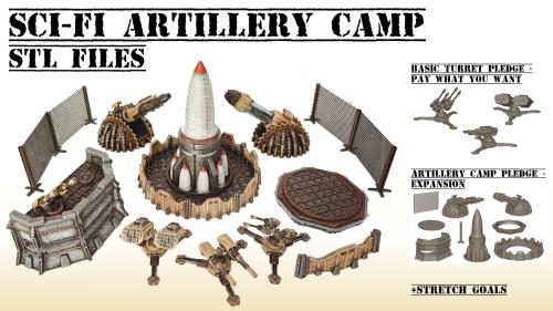 Sci-fi Artillery Camp STL - Pay what you want