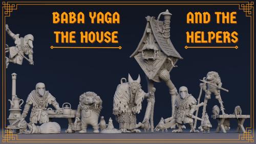Baba Yaga and the house and helpers Miniatures