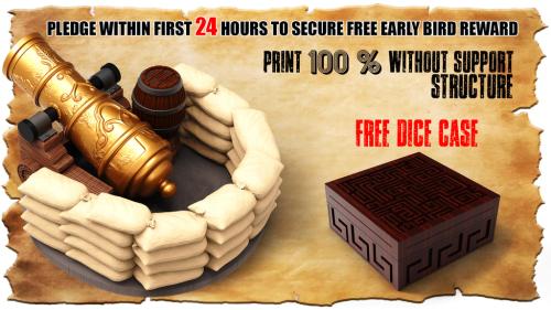 Epic Fortified Fantasy Medieval Cannon Dice Tower - 3D STL