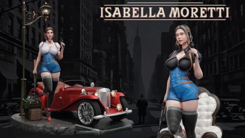 Isabella Moretti pin-up presupported STLs for 3d printing