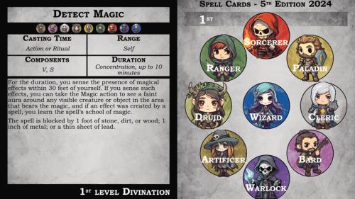 Spell Cards - 5th Edition 2024