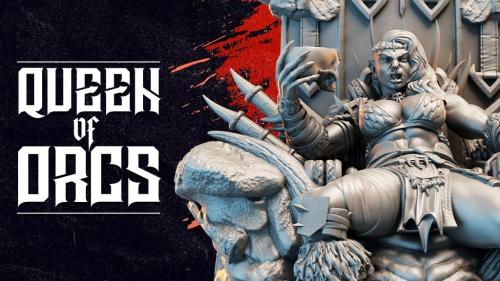 Queen Orc - Plus Miniatures, STL s for 3D print.