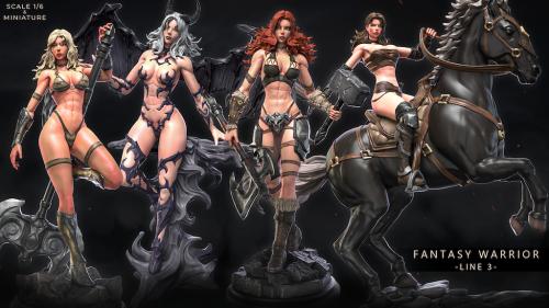 Fantasy Warrior - Line 3 - 3D Print STL