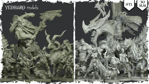 3D Printing Miniatures by Yedharo Models - STL - 30mm - RPG