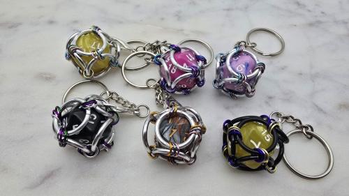 LGBTQIA+ Handmade Chainmail Dice Cages for D20s