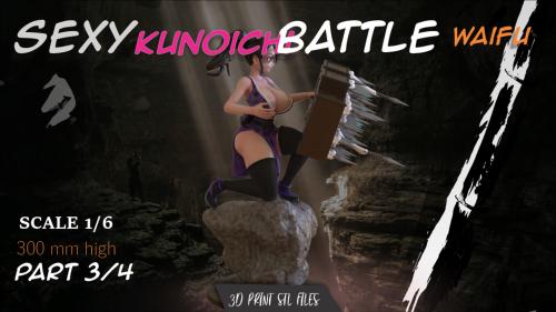 Kunoichi Sexy Waifu 3 of 4 part, Stl files