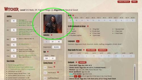 AD&D Toolkit: Character Profile Images