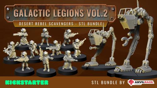 Galactic Legions VOL.2 - Desert Rebel Scavengers STL Bundle