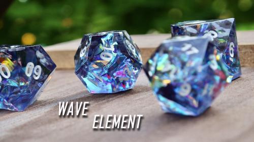 Large sized dice with design of wave