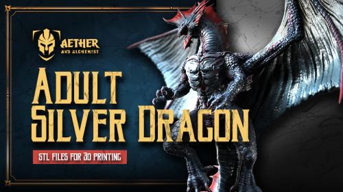 Aether and Alchemist: Adult Silver Dragon, Collectible STL