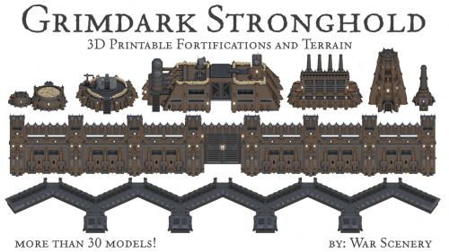 Grimdark Stronghold - 3D Printable Fortification and Terrain