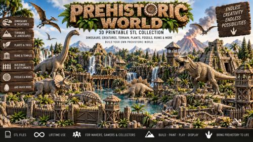 PREHISTORIC WORLD – Build Your Own 3D Printable Dinosaur Uni