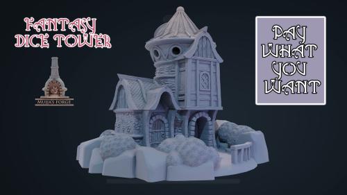 3D Printable, Fantasy dice tower