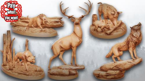 Nordic Animal STL files including bases