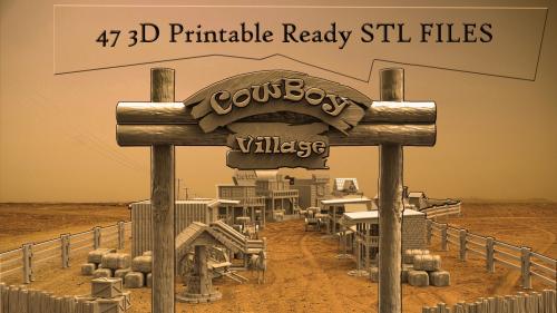 Cowboy Village - Table Top Models - 3D Printable STL