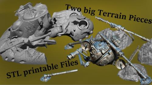 Tank and Machine Graveyard | 3d printable STL files