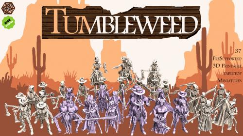 Tumbleweed: 3D Printable TTRPG minis (28-32mm) Pre-supported