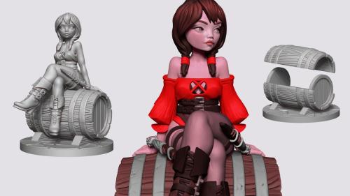 Thalia: Female miniatures in STL format for 3d printing