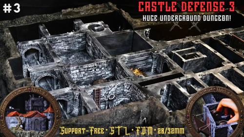 Castle Defense #3: Fully Modular Dungeon - 3D Printable STL