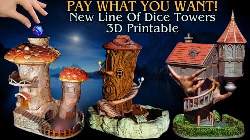 Fantasy Dice Towers - Pay What You Want - 3D Printable Vol2