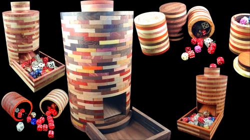 Hardwood Dice Towers / Dice Storage & Rollers /D&D Coasters