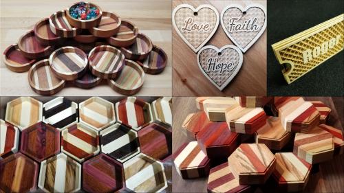 Hardwood Component Trays / Board Game Accessory & Dice Trays