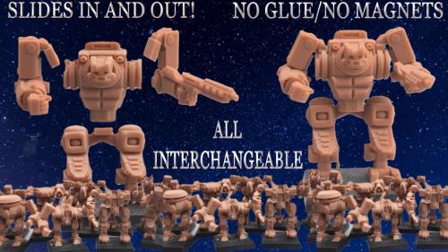 MECH UNIVERSE - MODULAR STL 28mm TTRPG - No GLUE or MAGNETS