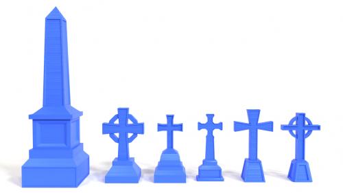 3D Printable Tombstone Models Tabletop Gaming 28/32mm