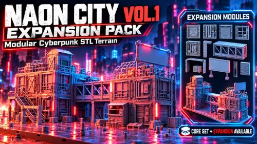 EXPANSION PACK Modula Cyberpunk STL Terrain for 3D Printing