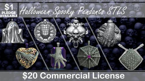 Halloween Unique Spooky Pendants - 3D Printable STL Files