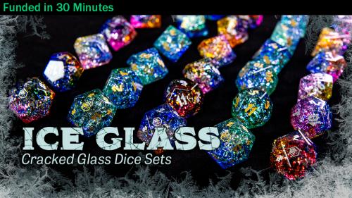 Frost Bound Dice - Cracked Glass Dice Sets for RPG Gaming