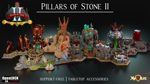 Pillars of Stone II - 3D printable tabletop accessories