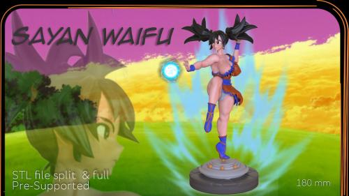 Sexy Sayan Waifu 3D Pintable Collectable figure