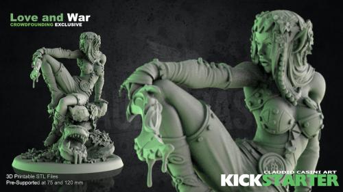 Love and War - Pin-UP Pre-supported 3d printable stl