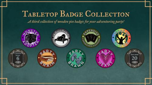 Wooden Pin Badges For Your Tabletop Team - The Second Level
