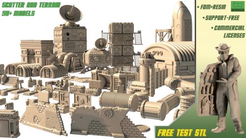 SciFi Scatter and Terrain for Wargames-3D Printable STL