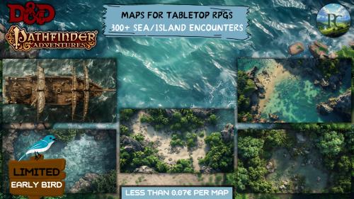 Maps for TTRPGs - 300+ Sea/Island Encounters