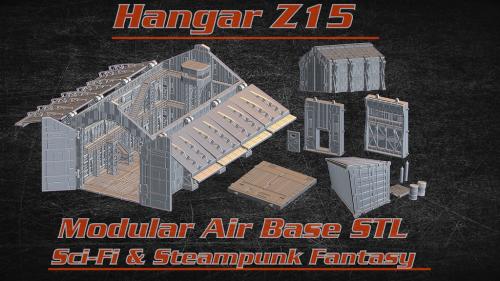 Hangar Z15: 3D Printable Modular Air base for 28 mm Wargames