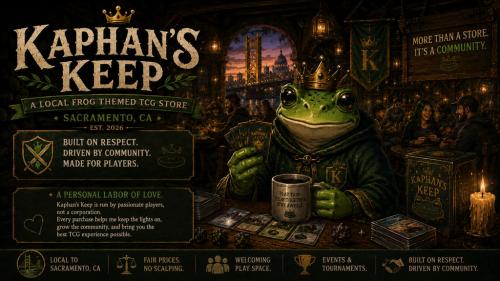 Kaphan’s Keep- A Fair, Local Game Store, Frog themed store