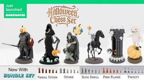 Halloween Chess Set 2025 (3D Printable Digital File)