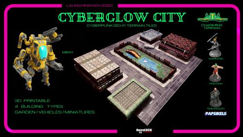 CYBERGLOW CITY - Cyberpunk & Sci-fi 3D printable STL Terrain