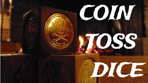 Coin Toss Dice in Wood and Brass