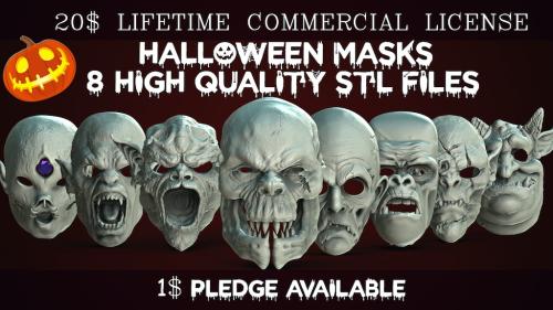 Halloween Monsters Masks - 3D Printable STLs