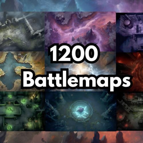1200  Fantasy Battle Maps: Biomes, Cities, and Dungeons for TTRPGs